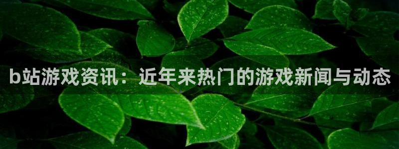 极悦娱乐官网：b站游戏资讯：近年来热门的游戏新闻与动态